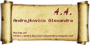 Andrejkovics Alexandra névjegykártya