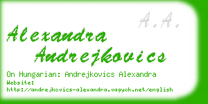 alexandra andrejkovics business card